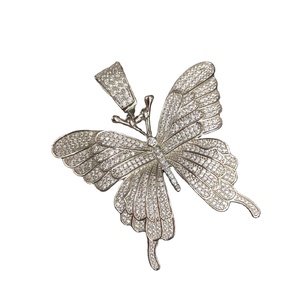 Hip hop 925 argent sterling moissanite ronde taille brillant diamant étincelant glacé design exclusif et joli pendentif - Product Image 4