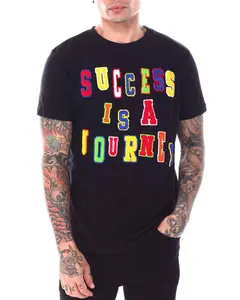 Factory direct sale 100% cotton screen print and embroidery applique patch t-shirt for men