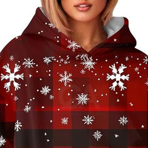 Made in Pakistan New Design Christmas Hoodie Fashionable <b>Sublimation</b> Christmas <b>Hoodies</b> Anti-pilling breathable <b>hoodies</b> for woman - Product Image 6