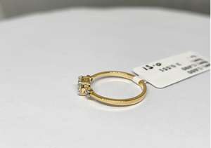 Anillo de Compromiso de Diamante Solitario de 0.04 Ct Dwt, Oro Sólido de 14K con Baño de Rodio, Joyería de Alto Pulido para Exportación al por Mayor - Product Image 4