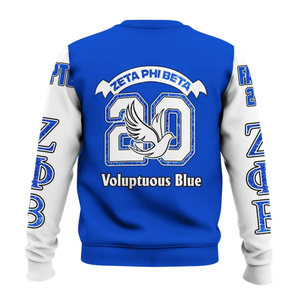 Sweat-shirt à col rond bleu brodé Zeta Phi Beta Sorority Greek 1920 pour femme - Product Image 2