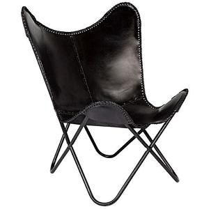 Fauteuil inclinable moderne en cuir véritable, fauteuil de détente en velours, fauteuil papillon en cuir, chaises de salle à manger, meubles de maison stables - Product Image 6