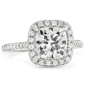 Anillo de Compromiso con Halo de Diamantes de Laboratorio de Corte Cojín de 2.15 Quilates, Colección de Anillos de Diamantes Elegantes - Product Image 1