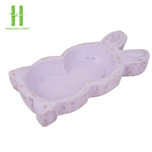 BEST SELLER Wholesale <b>Carved</b> Wooden Easter Egg Bowls <b>Candle</b> Holder Rustic Style Easter Gift Holiday Products Made in Vietnam - Product Image 6