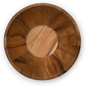 Bol de service en bois d'acacia et de manguier Bol de cuisine en fibre de teck et de bambou Option écologique pour un usage domestique - Product Image 1