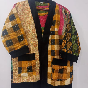 Abrigo de algodón de Invierno para mujer Chaqueta acolchada con bordado floral Chaqueta acolchada a mano de doble cara transpirable y reversible - Product Image 1