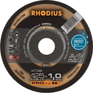 RHODIUS XT38 D115x1mm Disque de coupe droit INOX alvéolé 22.23mm Lot de 50 Outils de coupe et de formage - Product Image 1