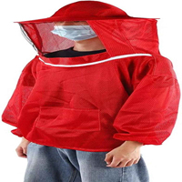 Büyük kalite arıcı pamuklu bez Smock arı ekipmanları Veil kol takım elbise peçe arı giyim OEM ile arıcılık ceket