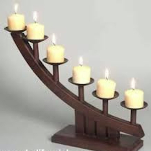 Candelabro de Madera Natural Hecho a Mano para Decoración del Hogar, Diseño Clásico, Tamaño Personalizable, para 6 Velas, Estilo Escalera, Decoración Exquisita - Product Image 1