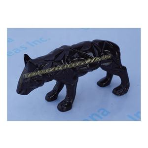 Estatua de animal de pie de Metal de aluminio decoración del hogar escultura de estatuilla de animal con patrón geométrico - Product Image 2