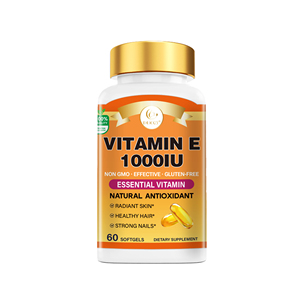 Cápsulas Blandas de Vitamina E DUOZI 1000UI, 60 Unidades, Sin GMO, Sin Gluten, Suplemento Antioxidante para Piel, Cabello y Uñas - Product Image 1
