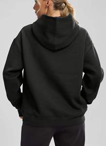 เสื้อฮู้ดดี้และเสื้อสเวตเชิ้ตแฟชั่นลำลองไซส์ใหญ่สำหรับผู้หญิง รับผลิตแบบ OEM พร้อมปักโลโก้ เสื้อฮู้ดดี้ผ้าฟลีซสีพื้นสำหรับผู้หญิง - Product Image 4