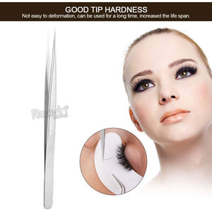 Pince à épiler en fibre pour extensions de cils RAAYIN IMPEX, blanc, noir, nude, applicateur de cils en or rose, pince à épiler en acier inoxydable - Product Image 3