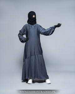 Abaya croisée à volants avec manches à bouton-pression pour femmes musulmanes robe islamique modeste vêtement confortable quotidien fournisseur en gros - Product Image 2