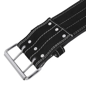 Professional Powerlifting <b>Belt</b> Single or Double Prong Buckle Durable Leather and Suede OEM Logo Options Factory Direct Supply - Product Image 3