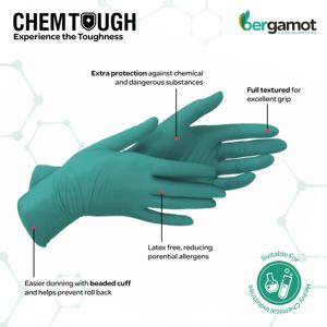 Emerald Green 6.0gm Guantes sin polvo de nitrilo-Chemo Drug Probado Protección de manos y brazos contra químicos antideslizantes - Product Image 4
