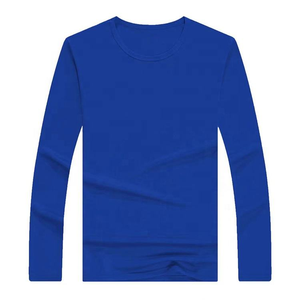 Camiseta de manga corta con cuello redondo de 100% G teñida con 260 de algodón azul para hombre con impresión de logotipo personalizado - Product Image 1