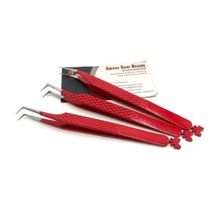 Stainless Steel 90 Degree Skinny 90 Degree Boot And Curved Isolation Tweezer With <b>Bow</b> Sustainable Lash Tweezer OEM - Product Image 4