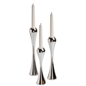 Portavelas de Metal Plateado de Alta Calidad, Diseño Moderno Hecho a Mano, Ecológico, para Decoración de Mesa en Navidad y Cumpleaños - Product Image 1