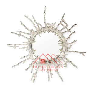 Miroir de décoration murale en laiton Antique, branches d'arbre encadrées, décorations de salon, vente en gros, miroir mural en laiton moulé au sable - Product Image 3