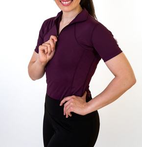 Camisetas de manga corta para montar a caballo para mujer, polo ecuestre con capa base, logo personalizado - Product Image 1