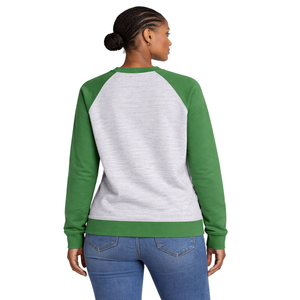 เสื้อสเวตเชิ้ตแขนแร็กแลน คอกลม Heather Grey 08 สำหรับชมรมนักศึกษาหญิง สีชมพู สีเขียว สไตล์ลำลอง สำหรับนักศึกษาหญิง - Product Image 2