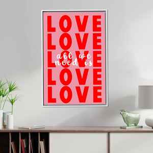 Modern Love <b>Canvas</b> Art Print - Valentine's Day Couple Gift,White <b>Framed</b> - Product Image 1