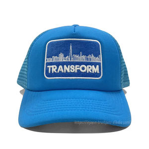 Chapeaux de camionneur en mousse bleue Design de logo personnalisé sur patch UAE Chapeaux de camionneur Tissu en mousse en gros par Injae Vina Headwear - Product Image 1