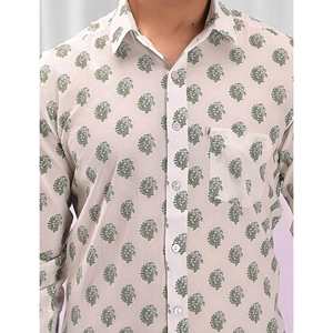 Chemise décontractée en coton imprimé pour homme, manches longues, coupe ajustée, tailles XL à 6XL, tissu popeline respirant, offre ODM - Product Image 2