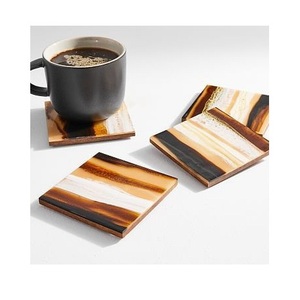 Sous-verre à thé en marbre et bois fait à la main, Design de luxe, fabricant de haute qualité - Product Image 1