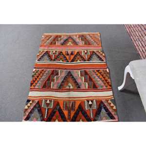 พรมตุรกีวินเทจขนาด 3x10.3 ฟุต, พรมปูพื้น, พรมขนสัตว์ลายดอกไม้สีส้มชมพู - Product Image 4