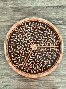 Plateau de service en nacre pour chocolat, vaisselle en incrustation d'os, plateau de service pour desserts à prix compétitif - Product Image 6