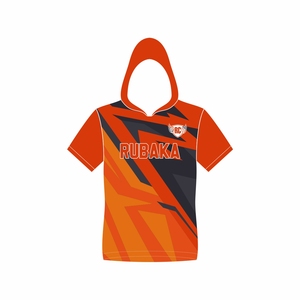 Camiseta de Baloncesto con Capucha de Manga Corta Personalizable, Transpirable, con Patrón Sólido, Conjuntos de Sudaderas con Capucha y Pantalones Deportivos, 100% Poliéster - Product Image 2