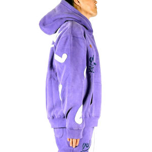 Sweats à capuche pour hommes avec logo personnalisé, en coton mélangé épais, imprimés, lourds, surdimensionnés, épaules tombantes, sweats à capuche à enfiler 2026 - Product Image 5