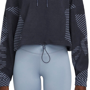 Sudadera con capucha básica para mujer con servicios de OEM al por mayor, Sudadera con capucha de lana de algodón, color sólido y tallas personalizadas, sudaderas con capucha con Top corto para mujer - Product Image 6