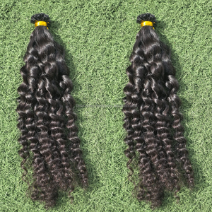 28" Luxury Flat Tip 5x8mm Keratins Hair <b>Extensions</b> 100% Human Cuticle Aligned Virgin Remy Hair 12a Grade Perm-Ready Curly - Product Image 4