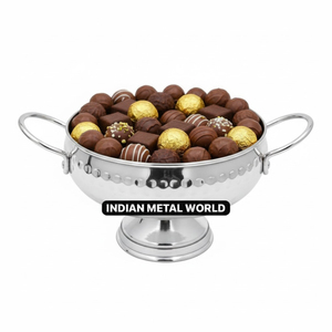 Tazón de Metal de Acero Inoxidable de Alta Calidad para Servir Chocolate, Tazón Decorativo de Metal para Aperitivos y Postres para Ocasiones Especiales, Mejor Precio - Product Image 1