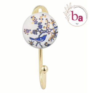 Patère et cintre en céramique peinte à la main en or marocain Boutons de rail mural Style marocain unique - Product Image 1