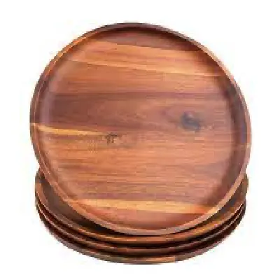 Competitive Price Natural Resources Supplying Eco-friendly Traditional Style Handicraft Products Wooden Plate