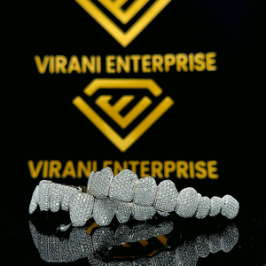 Venta al por mayor personalizado Moissanite Grillz parte superior inferior 925 ajuste Invisible de plata esterlina Iced Grillz joyería Dental Unisex 60 gramos - Product Image 2