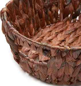 ตะกร้าใส่ของทรงวงรีน้ำผักตบชวาธรรมชาติของเวียดนามทำด้วยมือพร้อมที่จับทนทานสำหรับจัดเก็บในบ้านและของตกแต่งอย่างมีสไตล์ - Product Image 3