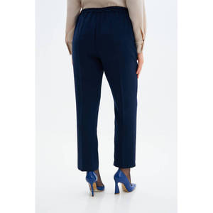 Pantalones de traje azul marino para mujer con cintura elástica en la parte trasera - Product Image 6
