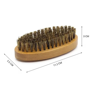 Brosse à barbe en bois avec poils de cheval et brins en nylon, design écologique pour le soin masculin, idéale pour les voyages - Product Image 5