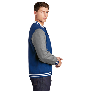 <b>Men's</b> Casual Varsity Fleece <b>Jacket</b> Color <b>Long</b> Sleeve Baseball Design With Button Down Winter Season Comfort <b>Jacket</b> - Product Image 3