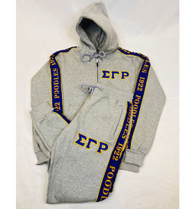 Chándal de invierno de punto polar deportivo con rayas laterales, ropa griega Sigma Gamma Rho de diseño personalizado de alta calidad - Product Image 1