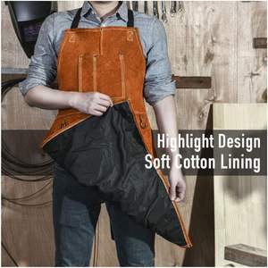 Tabliers de vêtements de sécurité résistants au feu et à l'eau Tablier en cuir de vachette Toile en cuir de soudage industriel robuste de qualité supérieure - Product Image 3