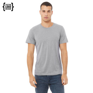 T-shirt en jersey 100% coton bleu personnalisé en gros, col rond, léger, unisexe, 180 grammes - Product Image 4