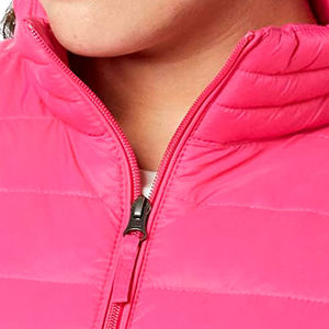 เสื้อแจ็คเก็ตพัฟเฟอร์ผู้หญิงคุณภาพสูง สำหรับฤดูหนาว อุ่นสบาย ขายส่ง มีโลโก้ด้านหน้า ปิดด้วยซิป ลายเรียบ สีพื้น ถักทอ - Product Image 5