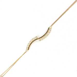Bracelet en argent sterling 925 modèle ES avec pierre jaune, breloques religieuses vintage, breloques animales en or, or rose et perles - Product Image 1