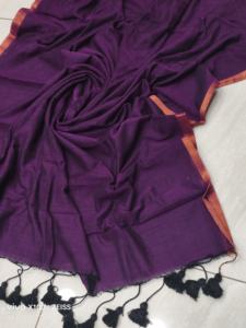 Sari de Algodón JORI BODER MAL, Tejido Liso Teñido, Ecológico, Ligero, para Bodas de Niñas - Product Image 2